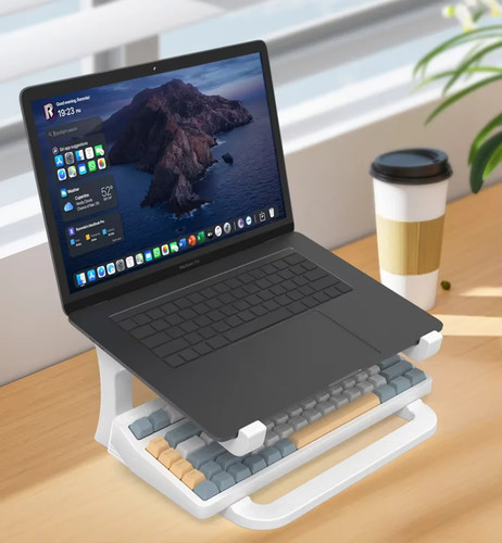 White laptop stand with - white,